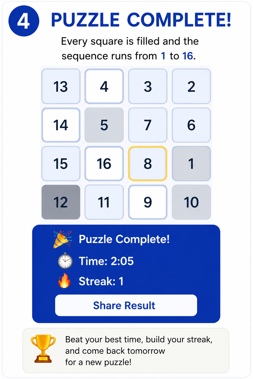 Rikivo tutorial slide 4: completed puzzle